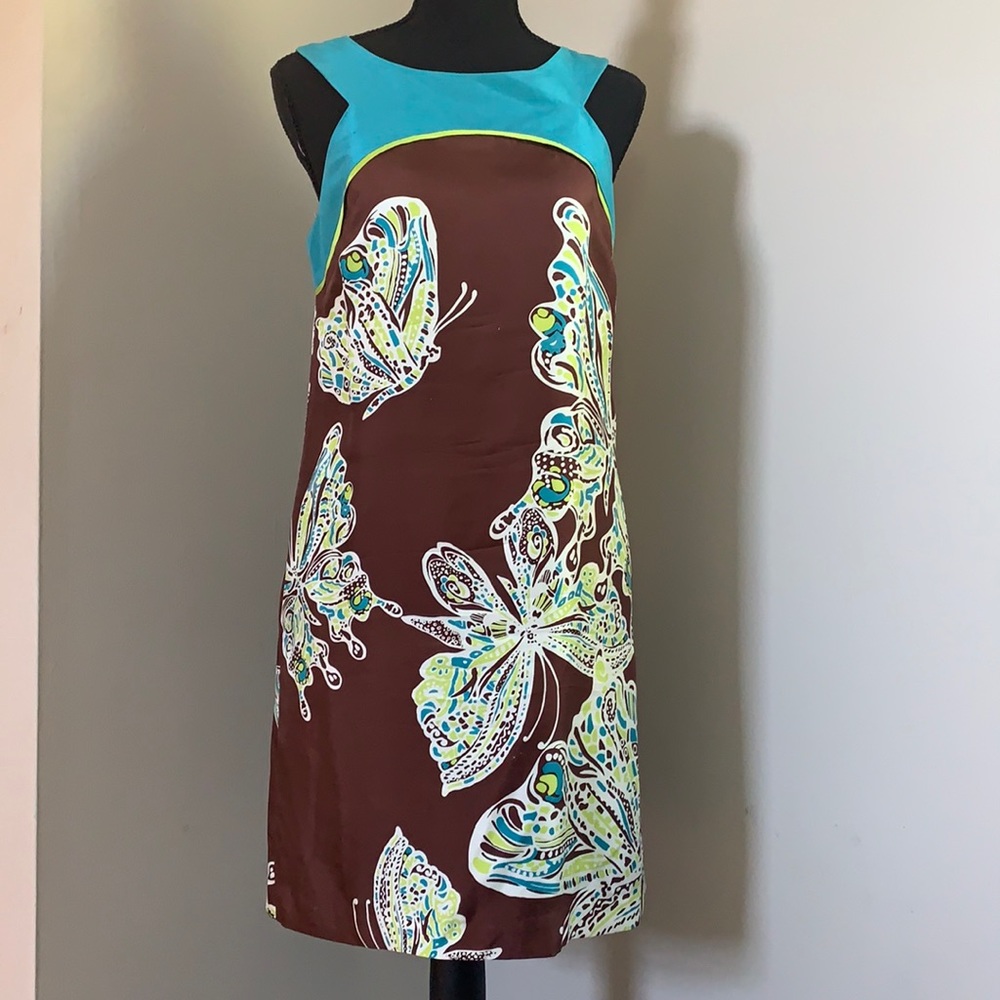 Donna Morgan Butterflies Silk Dress